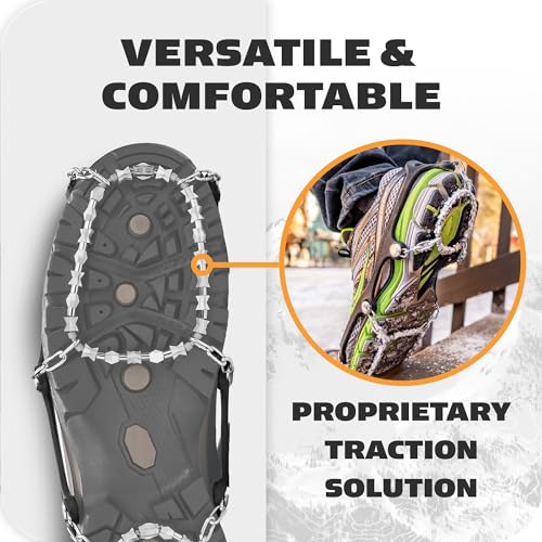 Yaktrax أحذية يكتراكس دايموند جريب لجميع الأسطح للمشي على الجليد والثلج (زوج واحد)، كبير، أسود - Image 3