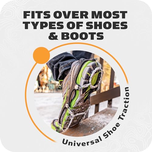 Yaktrax أحذية يكتراكس دايموند جريب لجميع الأسطح للمشي على الجليد والثلج (زوج واحد)، كبير، أسود - Image 5