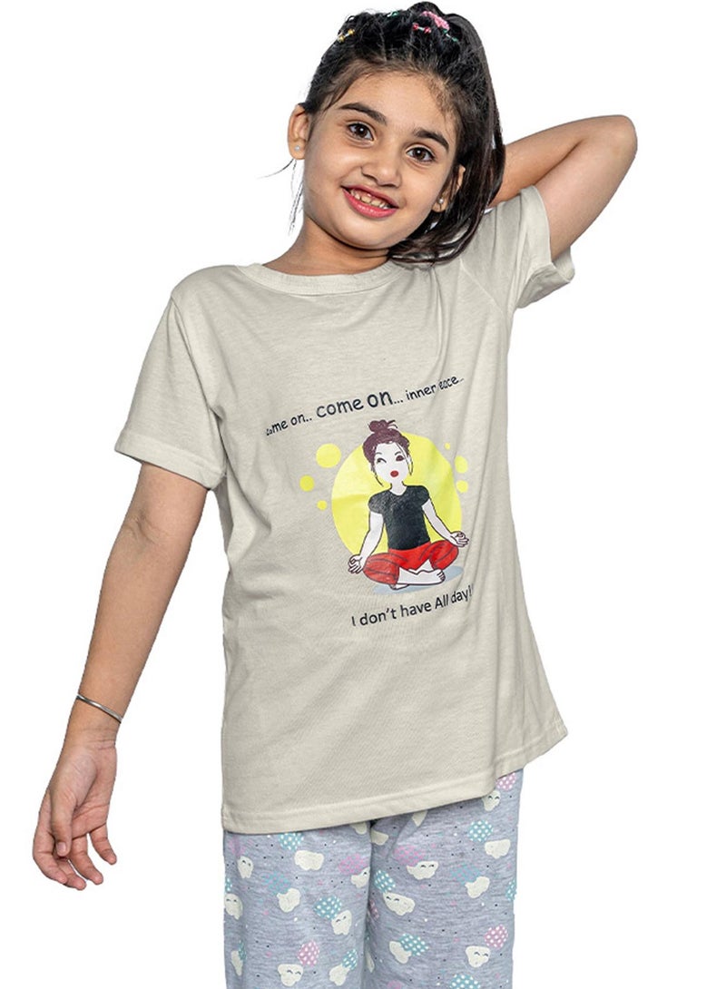 SPACEDOUT Girls Pajama Set (Night Suit)  - Image 1
