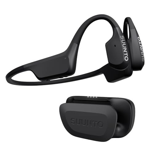 SUUNTO Aqua Open-Ear Swimming Bone Conduction Headphone, 32GB MP3 Bluetooth Running Player, Head Movement Control, Noise Cancelled Dual-Mic, IP68 Waterproof, 30H Playtime w/Powerbank, Black - Image 1