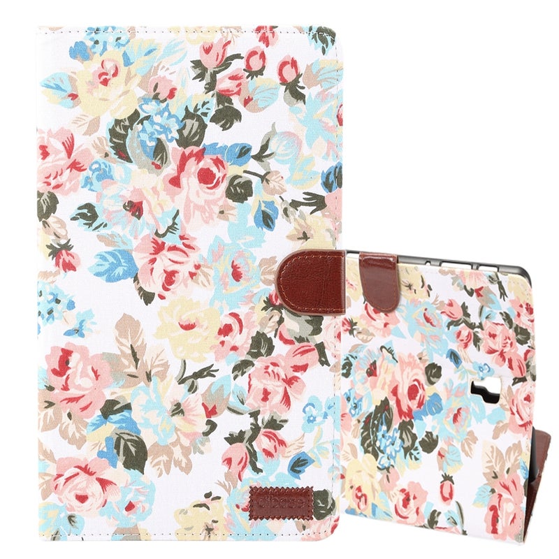 Dibase Flower Pattern Horizontal Flip Pu Leather Case For Galaxy Tab A 10.5 / T590, With Holder & Card Slot (White) - Image 1