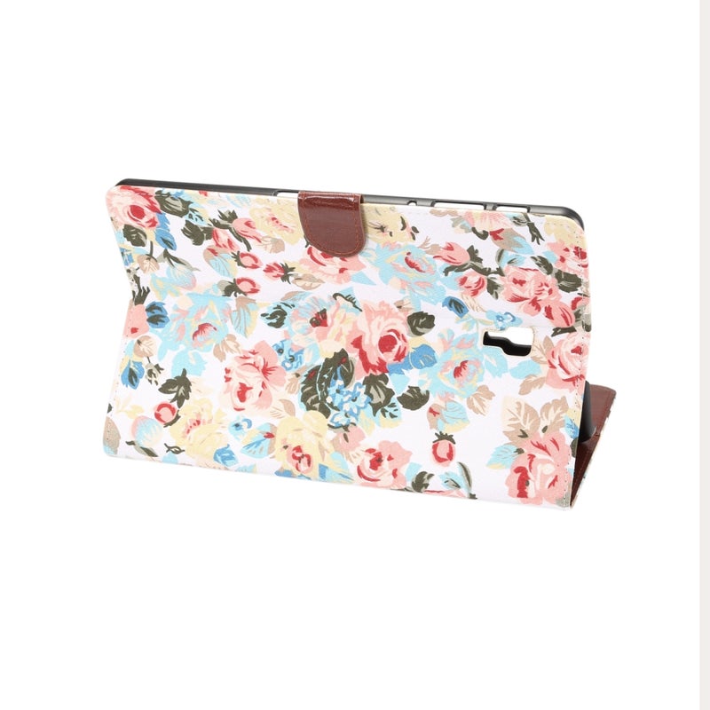 Dibase Flower Pattern Horizontal Flip Pu Leather Case For Galaxy Tab A 10.5 / T590, With Holder & Card Slot (White) - Image 4