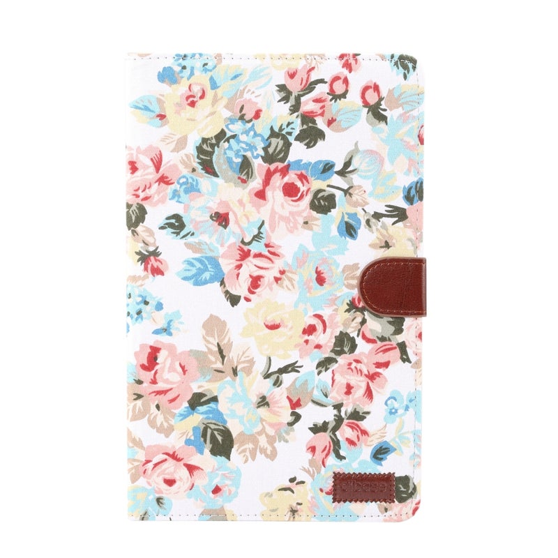 Dibase Flower Pattern Horizontal Flip Pu Leather Case For Galaxy Tab A 10.5 / T590, With Holder & Card Slot (White) - Image 2