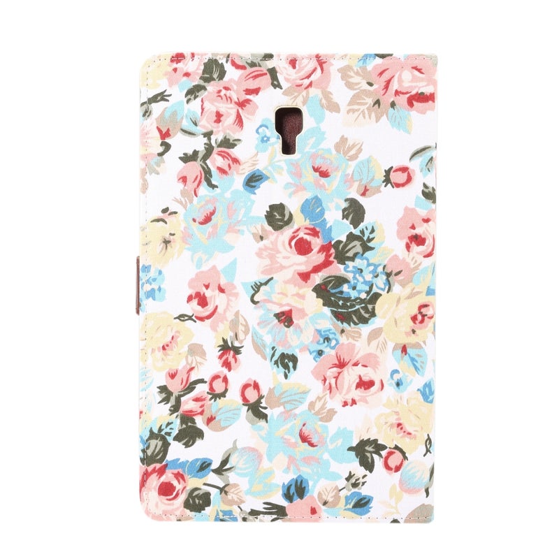 Dibase Flower Pattern Horizontal Flip Pu Leather Case For Galaxy Tab A 10.5 / T590, With Holder & Card Slot (White) - Image 3