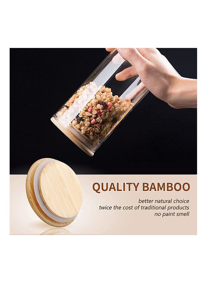 BLACKSTONE - Glass Jar Canister with Airtight Bamboo Lid Kitchen Food Container for Flour Sugar Coffee Cookie Jar Candy Snack and More Set Of 4 Pcs Yk4104 1000ml - Image 1