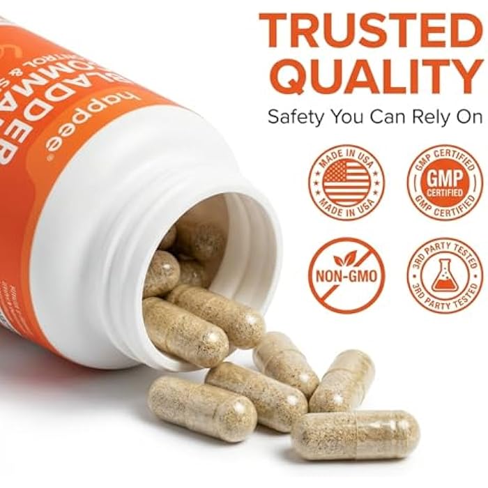 Happee Bladder Control Supplement for Women & Men - Pumpkin Seed Extract, Soy Germ, Saw Palmetto & Cranberry Blend - Bladder Support for Urinary Frequency, Leaks & Urgency - 60 Capsules - Image 4