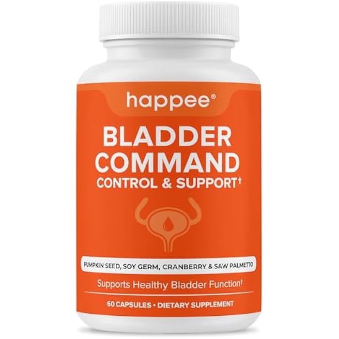 Happee Bladder Control Supplement for Women & Men - Pumpkin Seed Extract, Soy Germ, Saw Palmetto & Cranberry Blend - Bladder Support for Urinary Frequency, Leaks & Urgency - 60 Capsules - Image 1