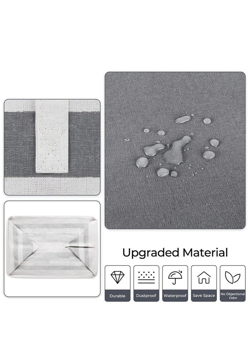 KENSON 2 Pack Laundry Baskets, Collapsible Laundry Hamper, Freestanding Waterproof Clothes Hamper with Easy Carry Handles in Laundry Room Bedroom Bathroom College Dorm for Adults, Grey - Image 3