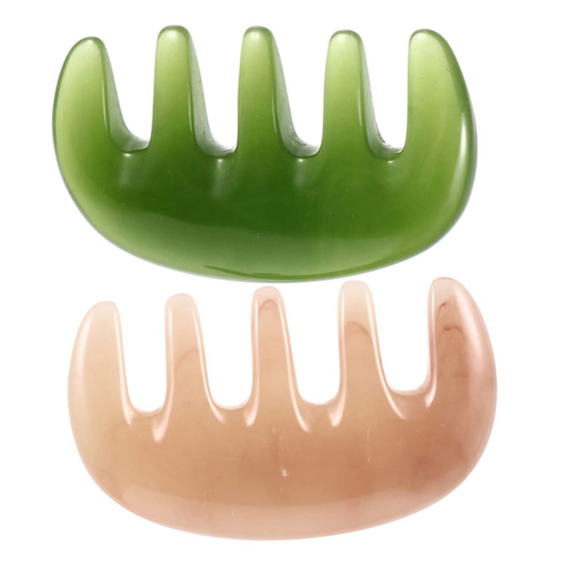 2PCS Scalp Massage Comb Facial Massager Scalp Massager Gua Spa Scratcher Anti Brush Massager Comb Wide Tooth Comb for Scalp AntiStatic Comb