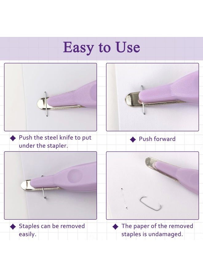 YOLCAR Professional Staple Remover Tool, Magnetic Tip Design Facilitates Collection of Staples, Staple Remover Stick for Home, School, and Office, Purple - Image 4