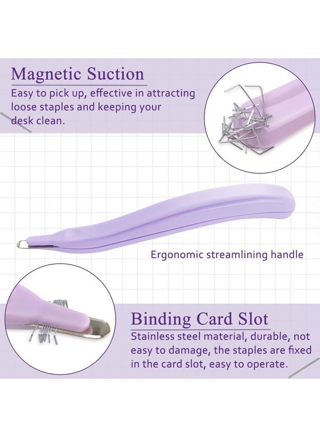 YOLCAR Professional Staple Remover Tool, Magnetic Tip Design Facilitates Collection of Staples, Staple Remover Stick for Home, School, and Office, Purple - Image 3