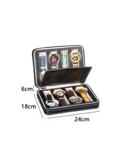 Generic Watch Wallet Portable Travel Zipper Case (Black) With 8 Slot  - Image 4