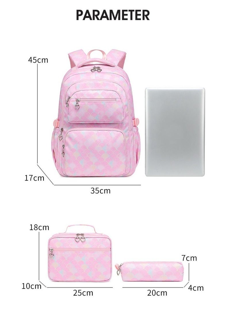 ZWX 4-Piece Back To School  Waterproof Kids Backpack Set And Large Lunchbox With Spoon - Image 2