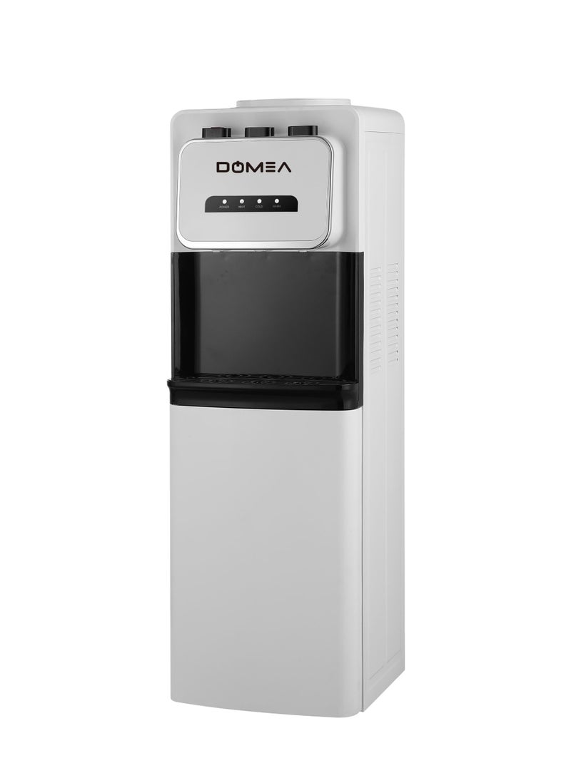 DOMEA Water Dispenser, Hot, Cold & Normal, Top Load, Child Safety Lock, Storage Cabinet, Low Power Consumption, CFC-Free, 304 Stainless Steel Tank, Floor-Standing Water Cooler for Home & Office