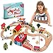 KipiPol Wooden Train Set  69 Pieces Wooden Train Tracks  Trains for Kids Toddler Boys and Girls 345 Years Old and Up Premium Wood Construction Toys Fits Thomas Brio IKEA Melissa and Doug - Image 4