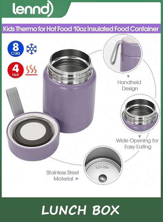 LENND Lunch Box for Girls with 350ml Thermo, with 6 Compartment Bento Box, Purple Nylon Insulated Lunch Bag Adjustable Strap for Girl Kids Teens School Travel Picnic - Image 3