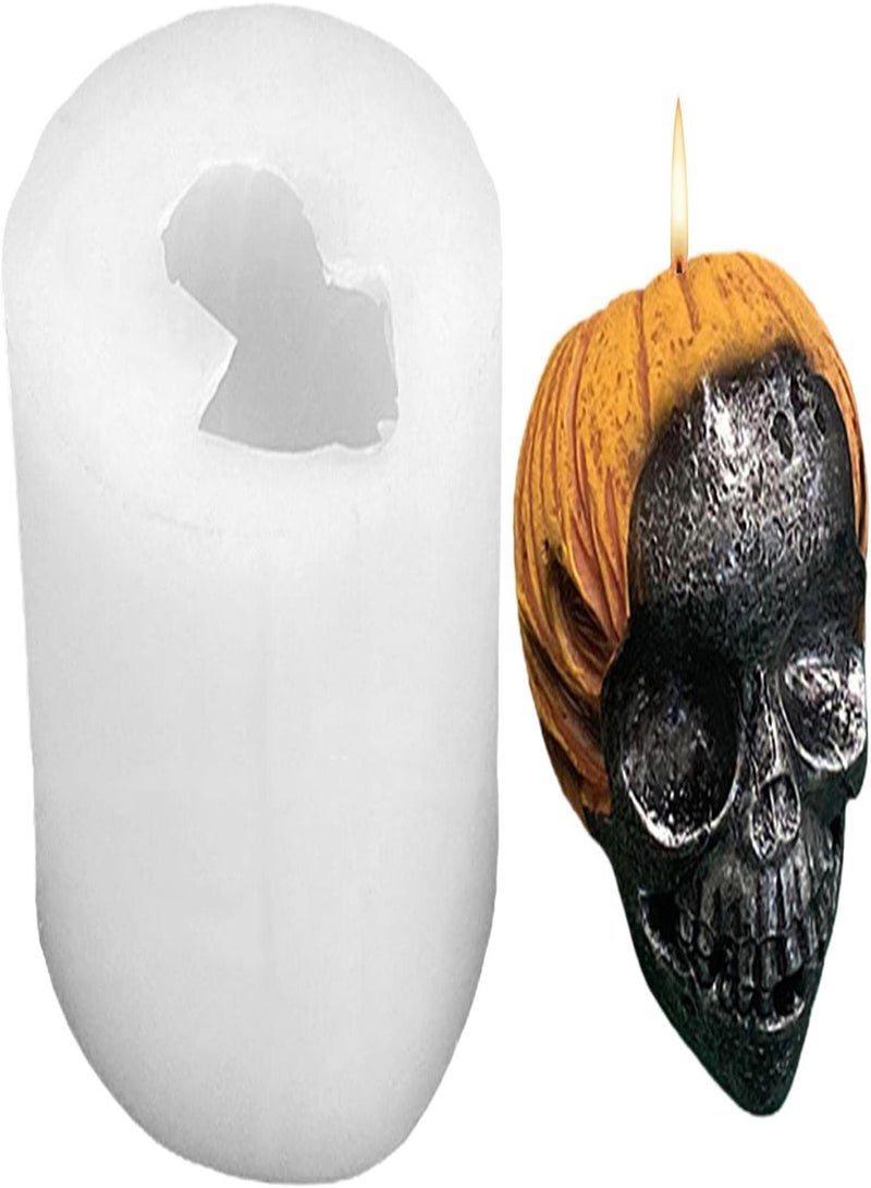 GGOOT Halloween Skull Silicone Mold,Smooth & Soft 3D Skull Candle Molds for Candle Making | Halloween Silicone Resin Mold for Aromatherapy Candles Resin Casting Homemade Wax DIY Crafts  - Image 1