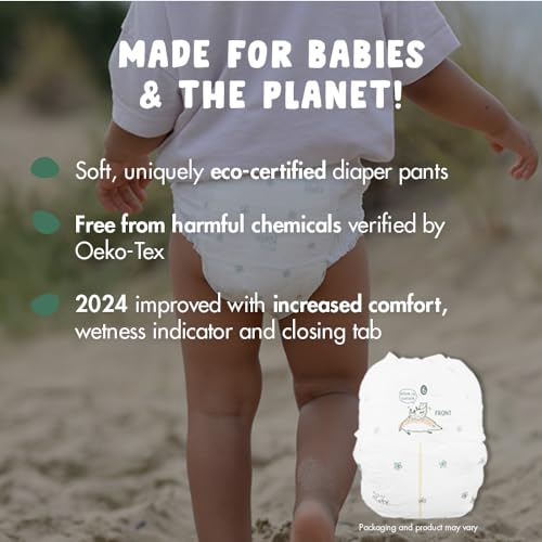 Eco by Naty Pull-Ups Training Pants, Plant-Based and No Nasty Chemicals, 4T-5T (Size 6), White, 18 Count (Packing may vary) - Image 3