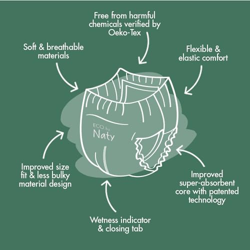 Eco by Naty Pull-Ups Training Pants, Plant-Based and No Nasty Chemicals, 4T-5T (Size 6), White, 18 Count (Packing may vary) - Image 2