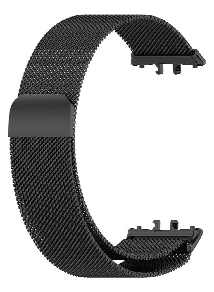 HablTech Metal Strap Compatible with Samsung Galaxy fit 3 Magnetic Replacement Wristbands Milanese Loop Watch Band(Black) - Image 1