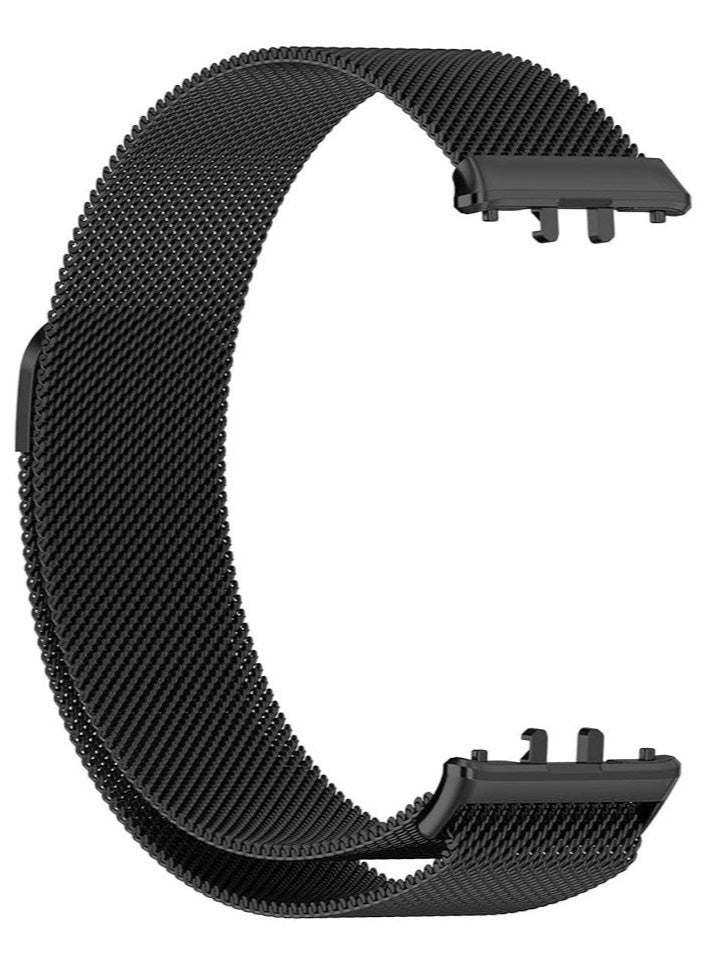 HablTech Metal Strap Compatible with Samsung Galaxy fit 3 Magnetic Replacement Wristbands Milanese Loop Watch Band(Black) - Image 2