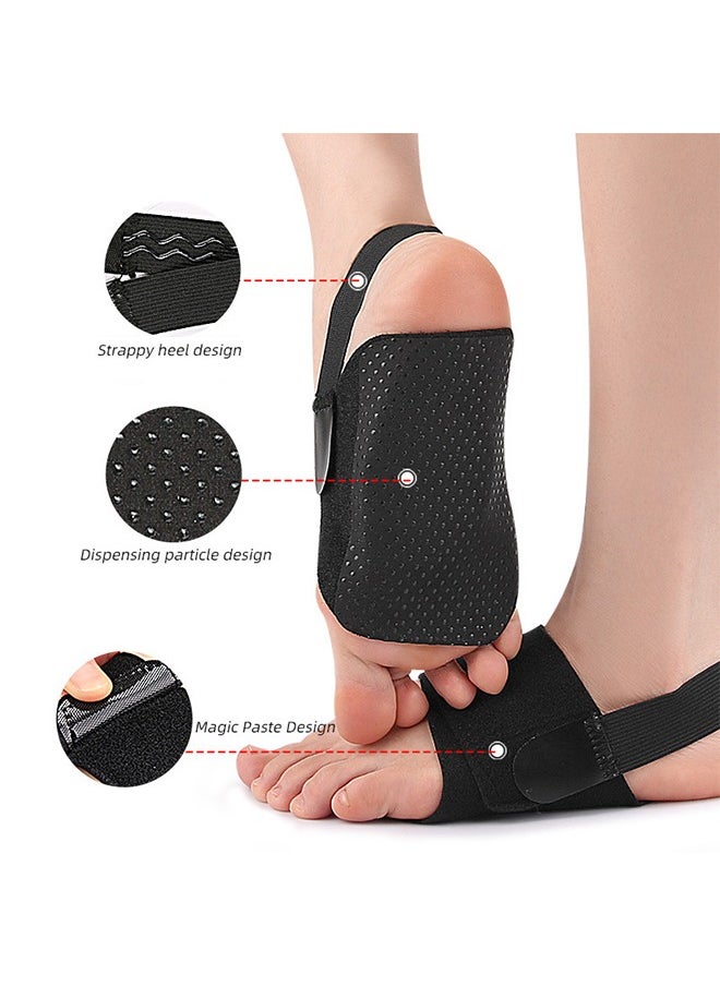 Generic - 1 Pair of Arch Support Braces for Plantar Fasciitis Relief, Arch Support Sleeves, Non-Slip Wearable Arch Support Inserts with Built-in Orthotics, Adjustable Bands and Gel pads for Flat Feet High & Fallen Arch, 1 Pair Black - Image 1
