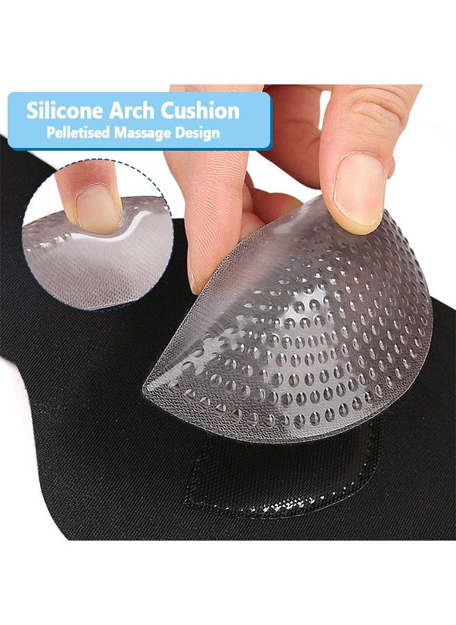Generic - 1 Pair of Arch Support Braces for Plantar Fasciitis Relief, Arch Support Sleeves, Non-Slip Wearable Arch Support Inserts with Built-in Orthotics, Adjustable Bands and Gel pads for Flat Feet High & Fallen Arch, 1 Pair Black - Image 1