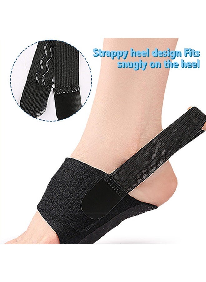 Generic - 1 Pair of Arch Support Braces for Plantar Fasciitis Relief, Arch Support Sleeves, Non-Slip Wearable Arch Support Inserts with Built-in Orthotics, Adjustable Bands and Gel pads for Flat Feet High & Fallen Arch, 1 Pair Black - Image 1