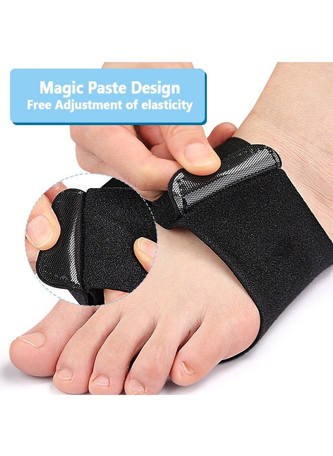Generic - 1 Pair of Arch Support Braces for Plantar Fasciitis Relief, Arch Support Sleeves, Non-Slip Wearable Arch Support Inserts with Built-in Orthotics, Adjustable Bands and Gel pads for Flat Feet High & Fallen Arch, 1 Pair Black - Image 1