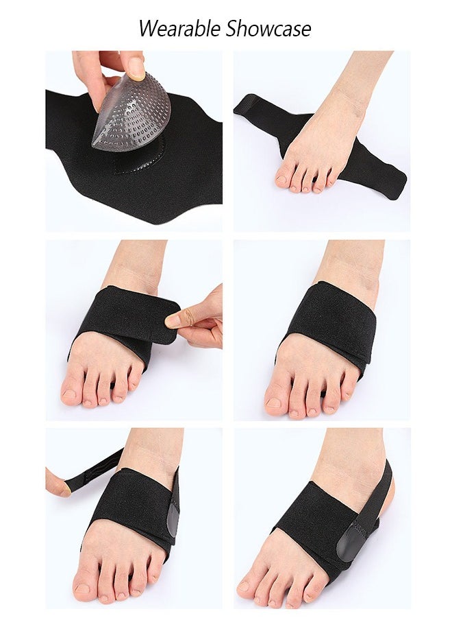 Generic - 1 Pair of Arch Support Braces for Plantar Fasciitis Relief, Arch Support Sleeves, Non-Slip Wearable Arch Support Inserts with Built-in Orthotics, Adjustable Bands and Gel pads for Flat Feet High & Fallen Arch, 1 Pair Black - Image 1
