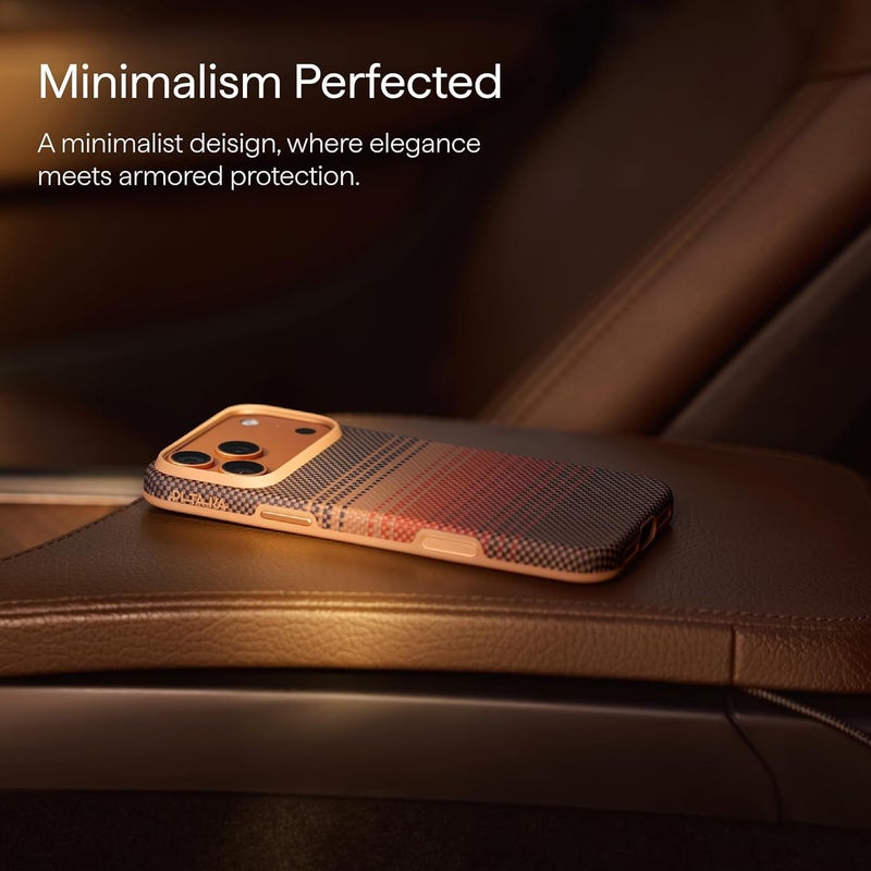 PITAKA UltraGuard Aramid Fiber Woven Case for iPhone 17 Pro | Compatible with MagSafe, Thin & Lightweight with a Caseless Feel (Sunset) - Image 2