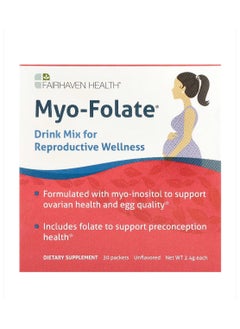 fairhaven health Myo-Folate Drink Mix for Reproductive Wellness Unflavored 30 Packets 2.4 g Each  - Image 1