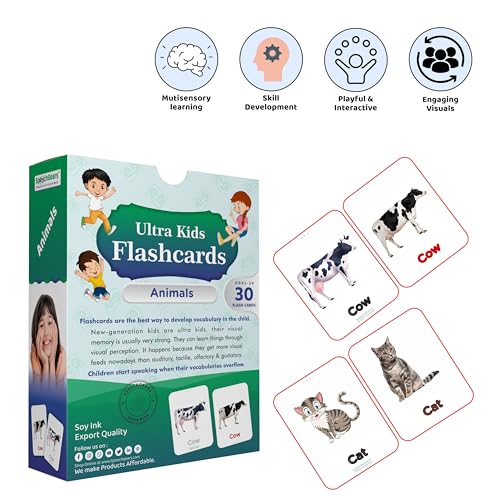 SpeechGears Early Learners Animals Ultrakids Flash Cards Educational Toys Pack of 30 Cards - Image 3