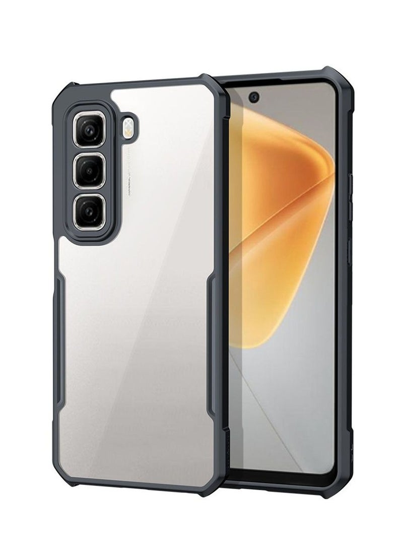 for Infinix Hot 50 Pro+ 4G Case, Ultra Thin Lightweight, Soft TPU Bumper, Acrylic Clear Back Cover Infinix Hot 50 Pro+ 4G, Black  - Image 1