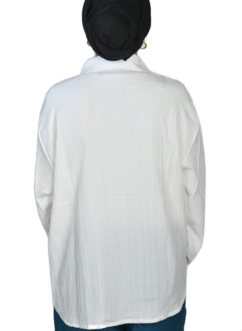 oversize women shirt - offwhite color  - Image 3