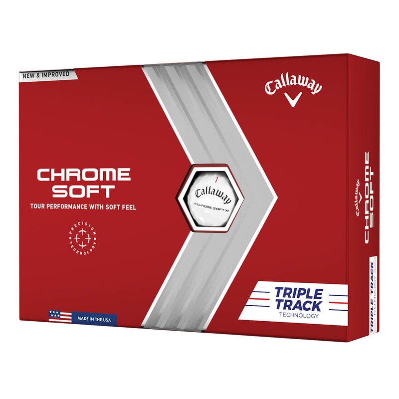 Callaway كرات جولف كالواي 2022 كروم سوفت، ثلاثية المسار، بيضاء - Image 1
