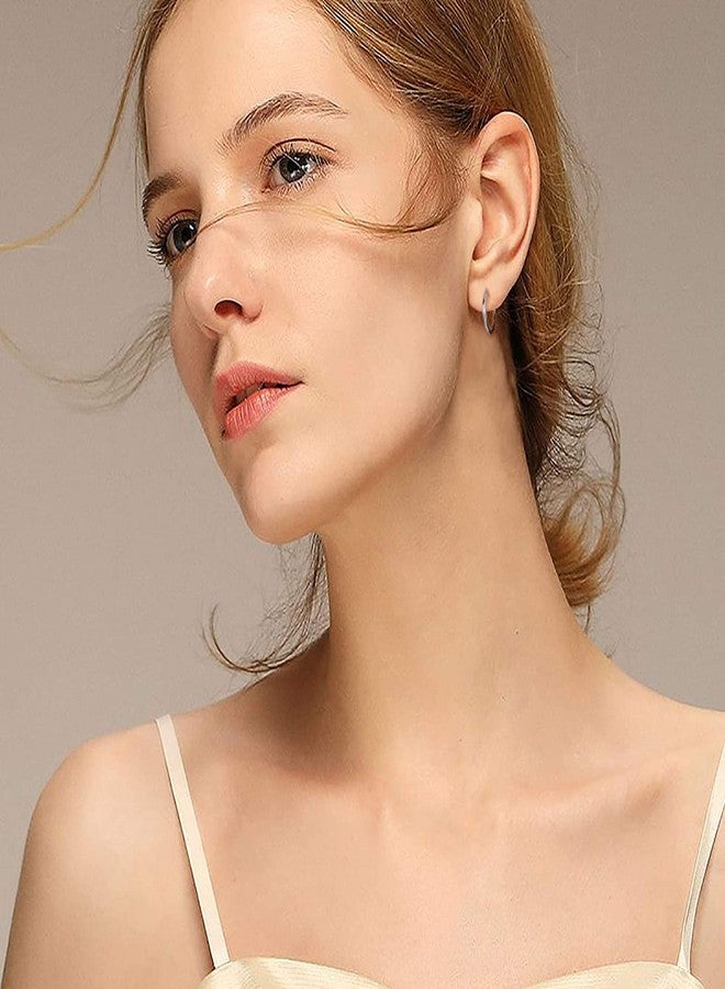 AoedeJ 925 Sterling Silver Hoop Earrings, High Polished Round Tiny Click-Top Hoop Earrings, Small Clasp Hoop Piercing Earrings, Sterling Silver, No Gemstone - Image 3