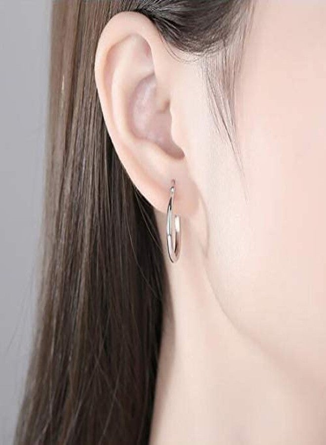 AoedeJ 925 Sterling Silver Hoop Earrings, High Polished Round Tiny Click-Top Hoop Earrings, Small Clasp Hoop Piercing Earrings, Sterling Silver, No Gemstone - Image 2