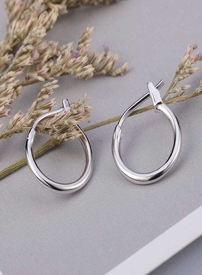 AoedeJ 925 Sterling Silver Hoop Earrings, High Polished Round Tiny Click-Top Hoop Earrings, Small Clasp Hoop Piercing Earrings, Sterling Silver, No Gemstone - Image 5