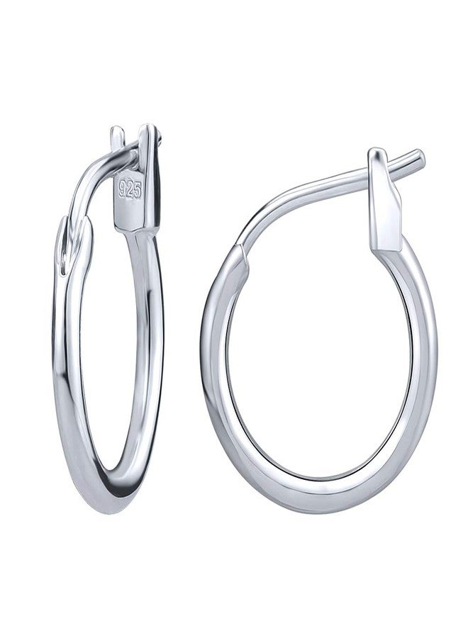 AoedeJ 925 Sterling Silver Hoop Earrings, High Polished Round Tiny Click-Top Hoop Earrings, Small Clasp Hoop Piercing Earrings, Sterling Silver, No Gemstone - Image 1
