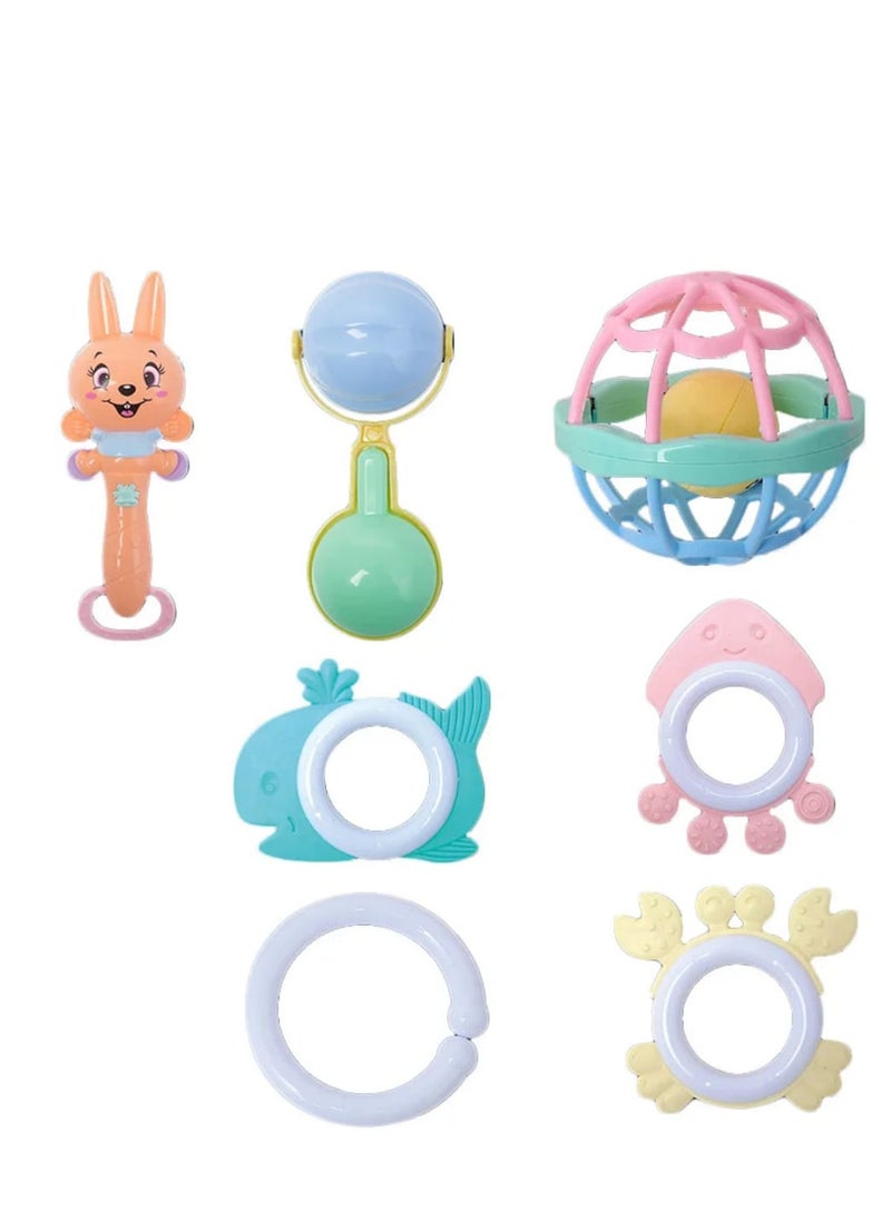 Generic 6 In 1 Rubber Baby Rattle  - Image 1
