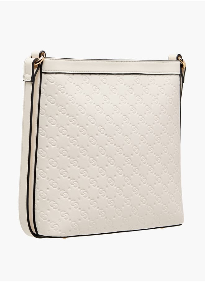 Celeste Women Monogram Embossed Crossbody Bag with Adjustable Strap  - Image 3