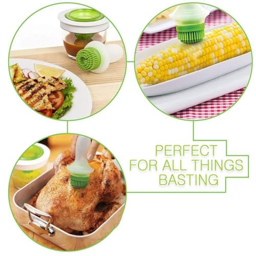 Divinext Oil Dispenser Glass Bowl Container and Silicone Pastry Brush Set for Cooking, BBQ, Baking and Grilling,15 X 6 X 8 cm,Green - Image 4