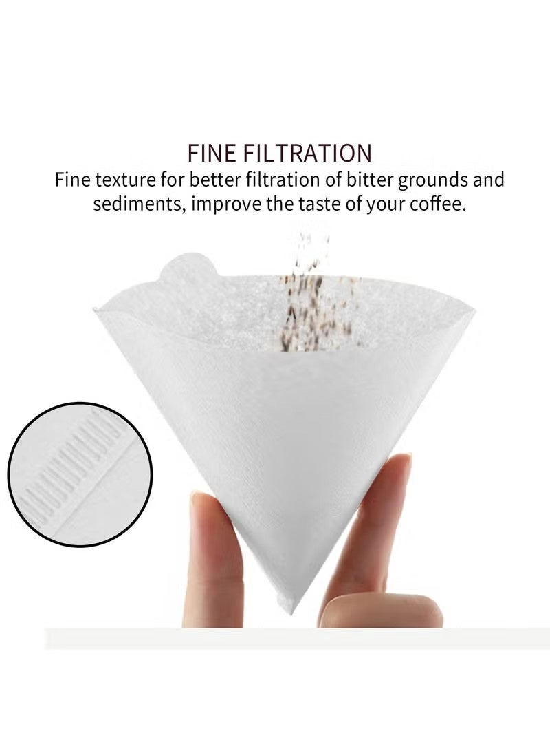 Coffee Filters, 50 Counts 1-2 Cups V01 White Disposable Coffee Filter Paper Cone, Compatible with V60 For Pour Over Droppers and Drip Coffee Maker. - Image 4