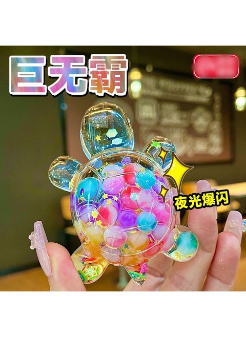 Turtle Resin Craft Blind Box Toy Acrylic 7cm oiled quicksand luminous turtle [colored bean style]
