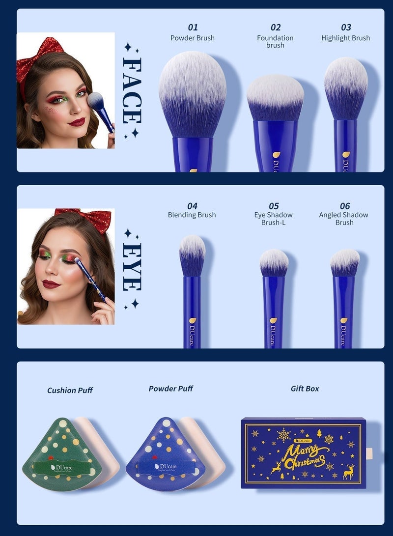 دي يو كير طقم فرش مكياج ٦ قطع مع وسادتي بودرة - Image 3