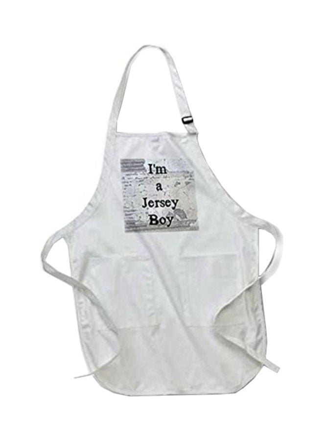 NIBEMINENT I'M A Jersey Boy Printed Apron With Pockets 22 x 30inch White