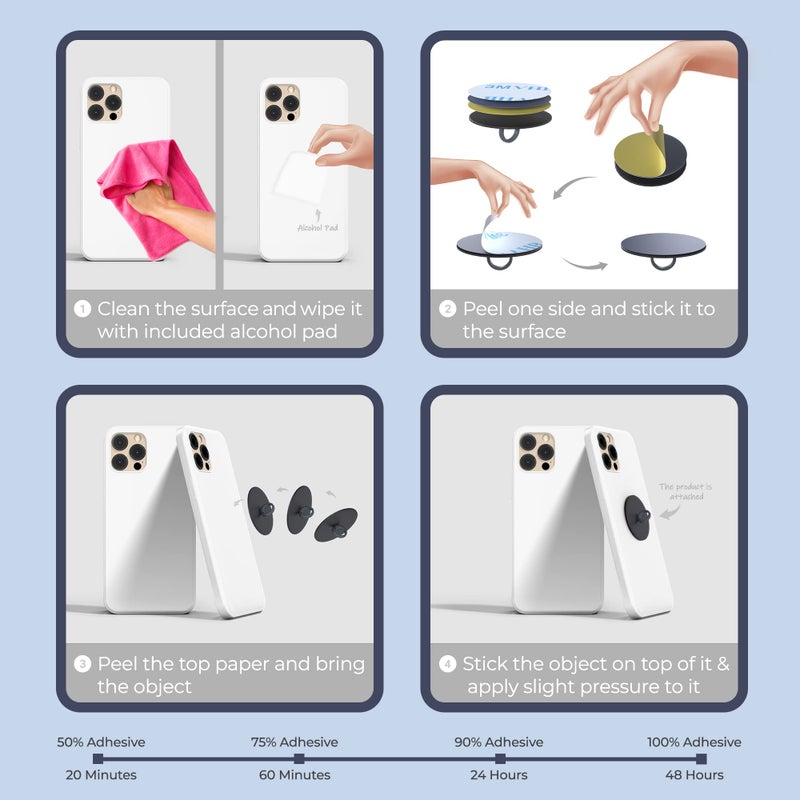 3M Sticky Mounting Circle Dots – 1.38" Double-Sided Adhesive Pads, Pack of 4 – Made with 3M Tape Secure Phone Holder Camera Stands Versatile Mounting Applications - Image 4