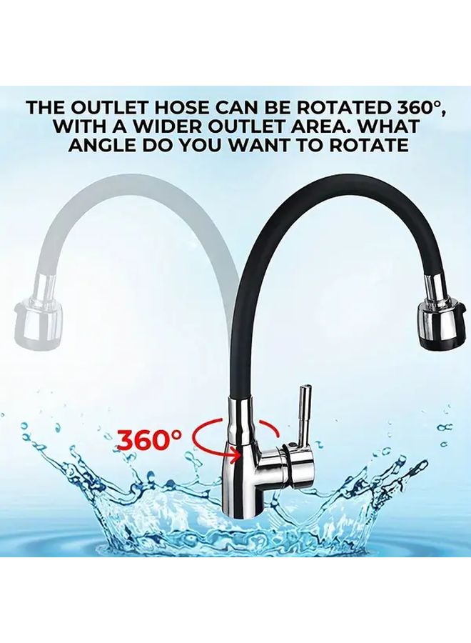 Classic Kitchen Sink Faucet 360 Rotating Single Handle Hot Cold Water Mixer Blue - Image 4