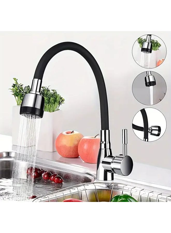 Classic Kitchen Sink Faucet 360 Rotating Single Handle Hot Cold Water Mixer Blue - Image 3